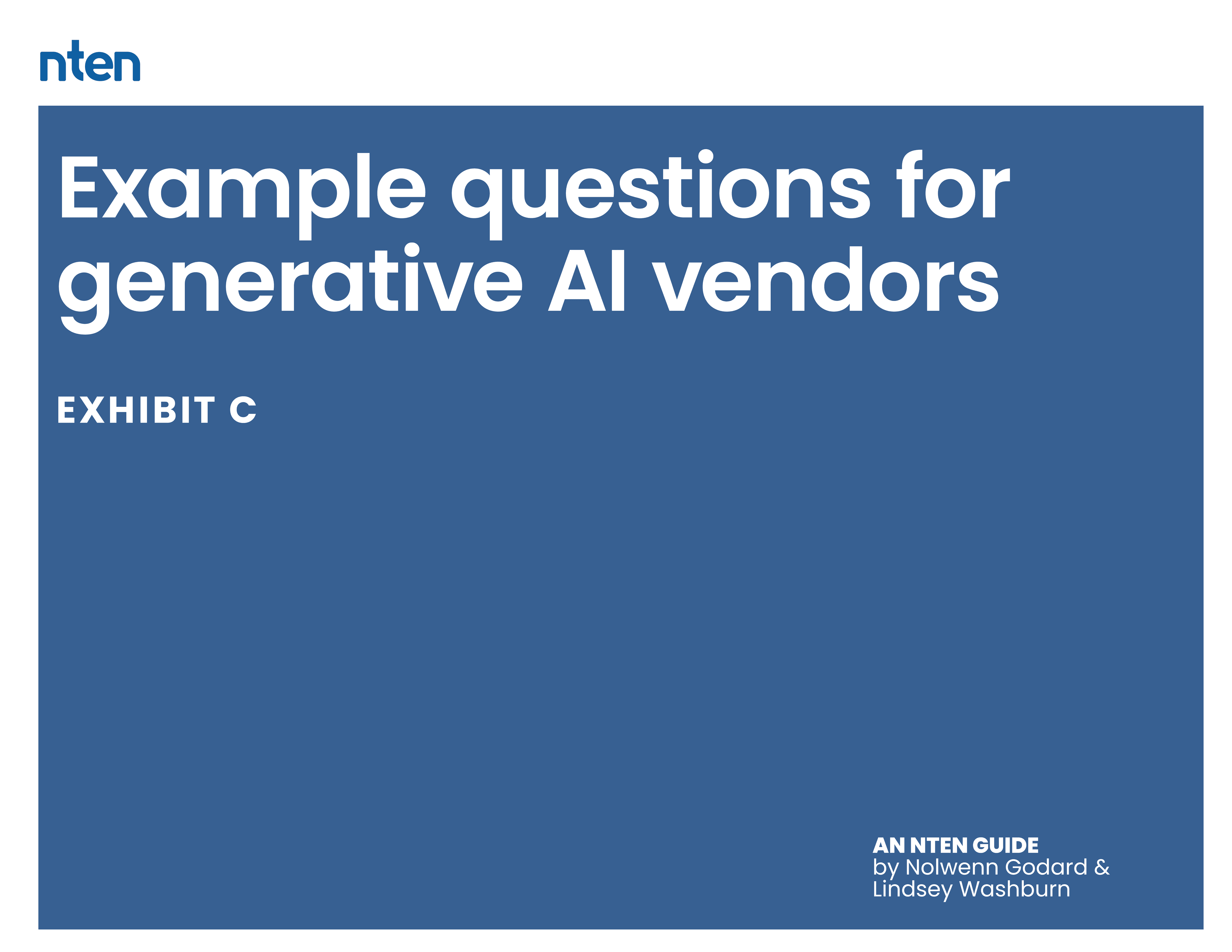Example questions for generative AI vendors – Exhibit C